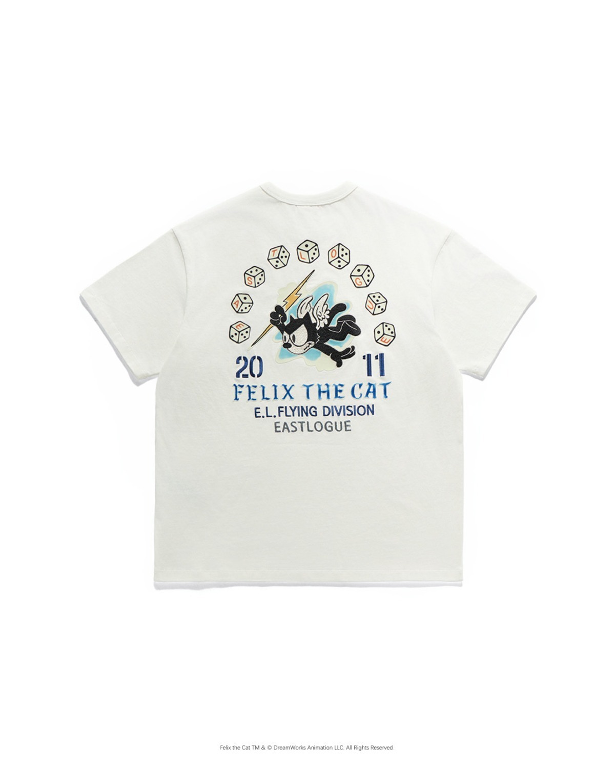 Eastlogue FELIX FLYING DIVISION EMBROIDERED T-SHIRTS / OFF WHITE