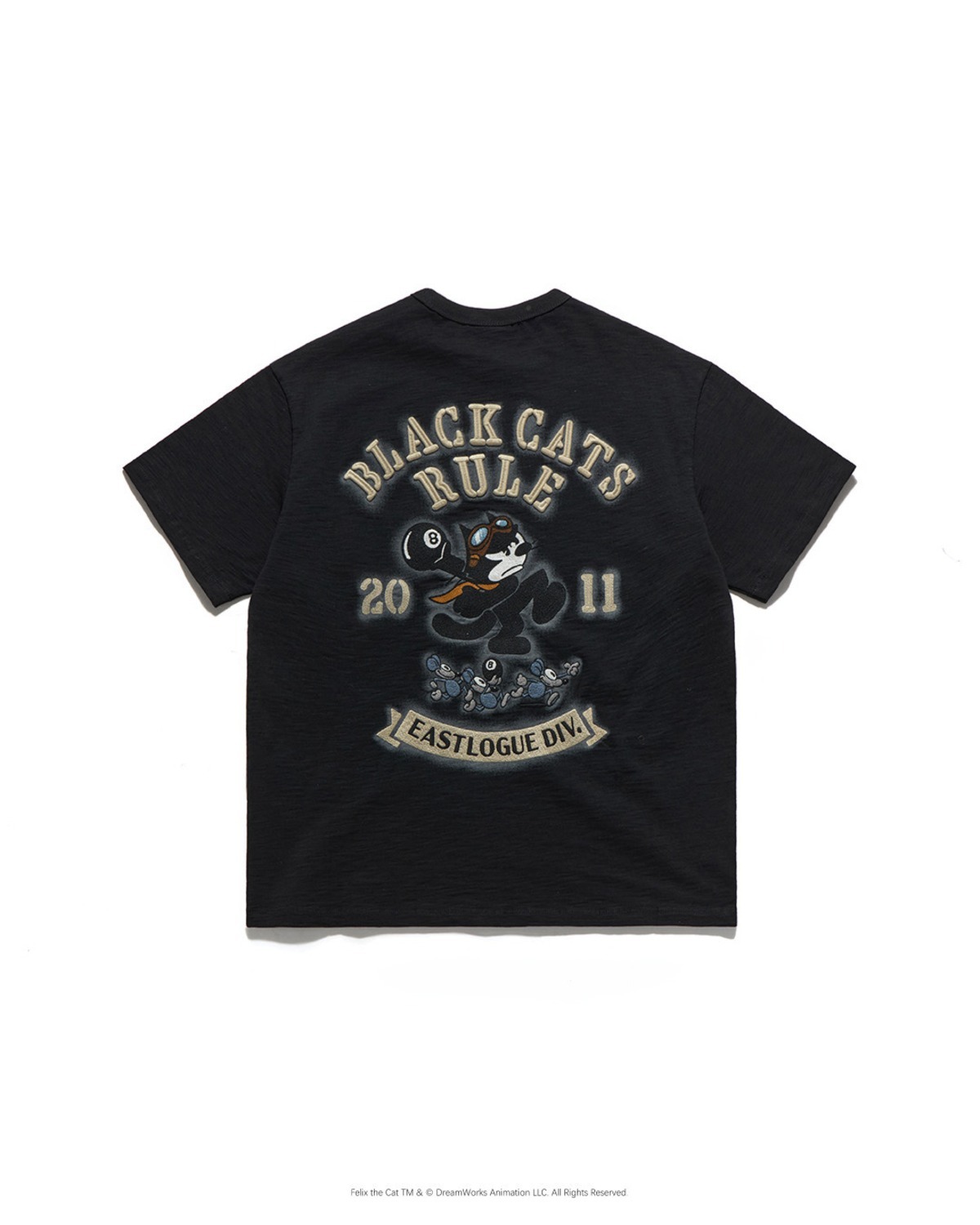 Eastlogue FELIX SHOT-PUT EMBROIDERED T-SHIRTS / BLACK