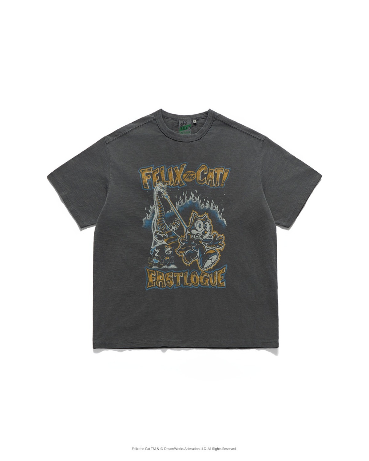 Eastlogue FELIX VTG DYED COMICS T-SHIRTS / PIGMENT CHARCOAL