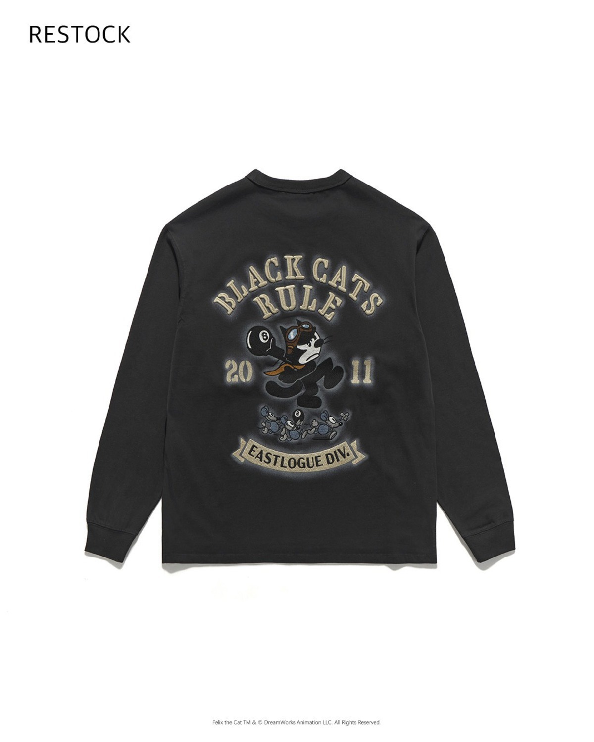 Eastlogue FELIX SHOT-PUT EMBROIDERED L.S T-SHIRTS / BLACK