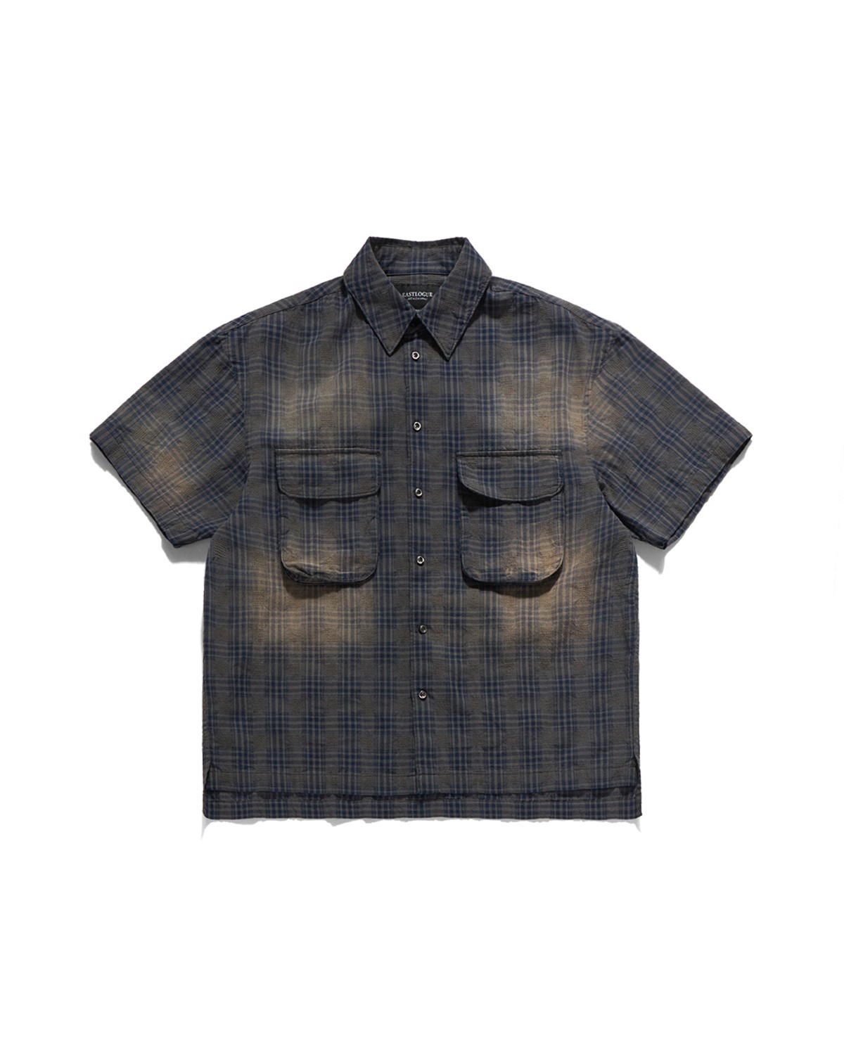 Eastlogue COMFY HALF SHIRTS / NAVY & GREY CHECK