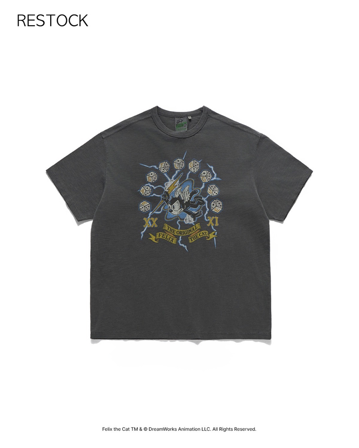 Eastlogue FELIX VTG DYED FLYING DIVISION T-SHIRTS / PIGMENT CHARCOAL