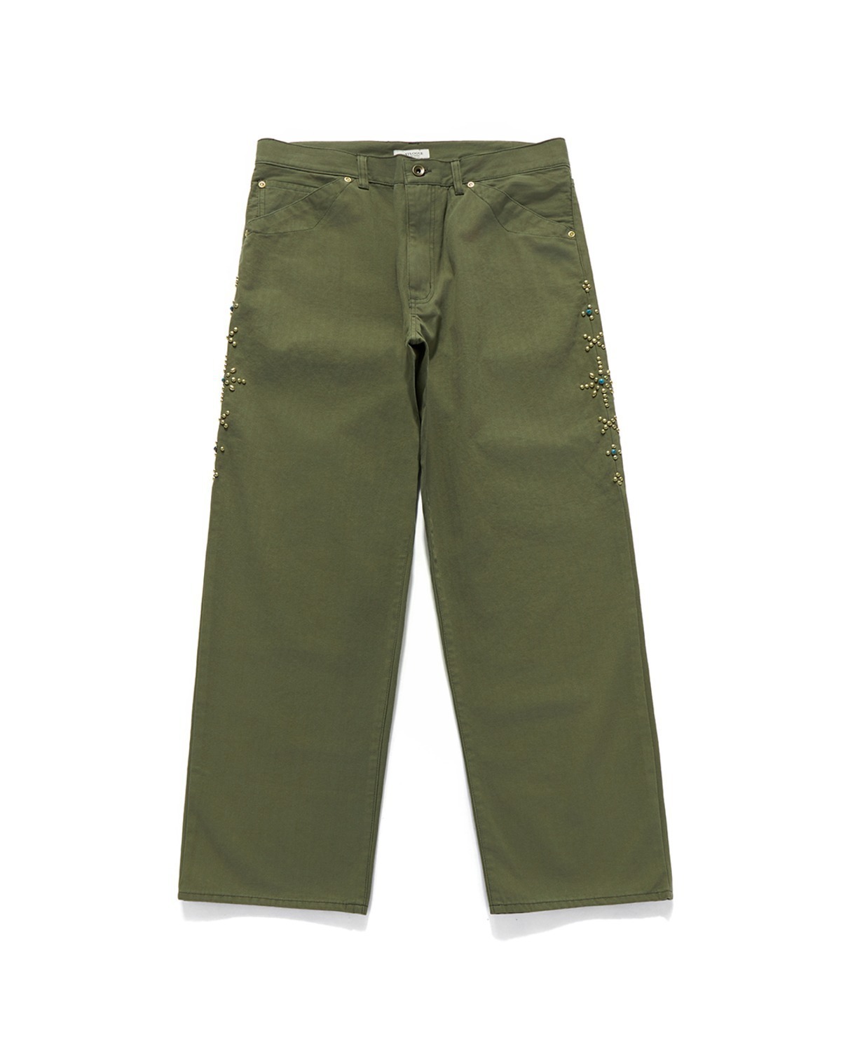 Eastlogue ROCKABILLY TRUCKER PANTS / OLIVE HERRINGBONE