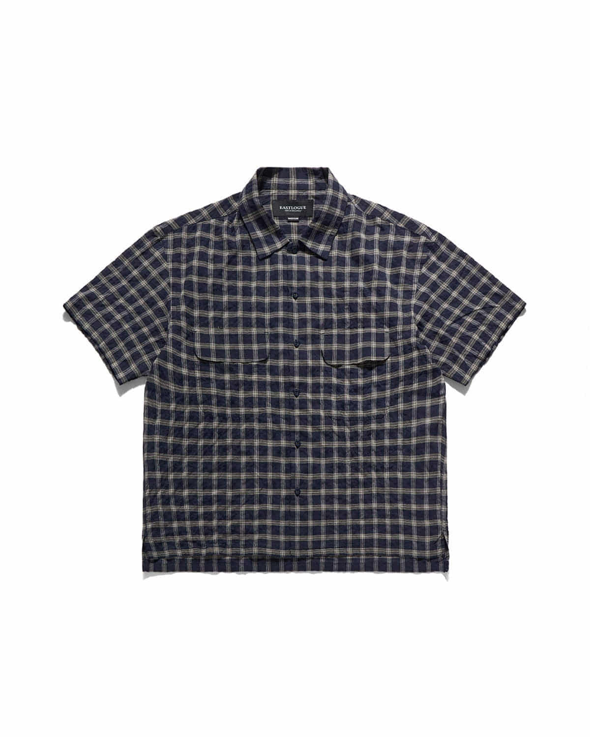 Eastlogue VOYAGE HALF SHIRTS / NAVY & BEIGE CHECK