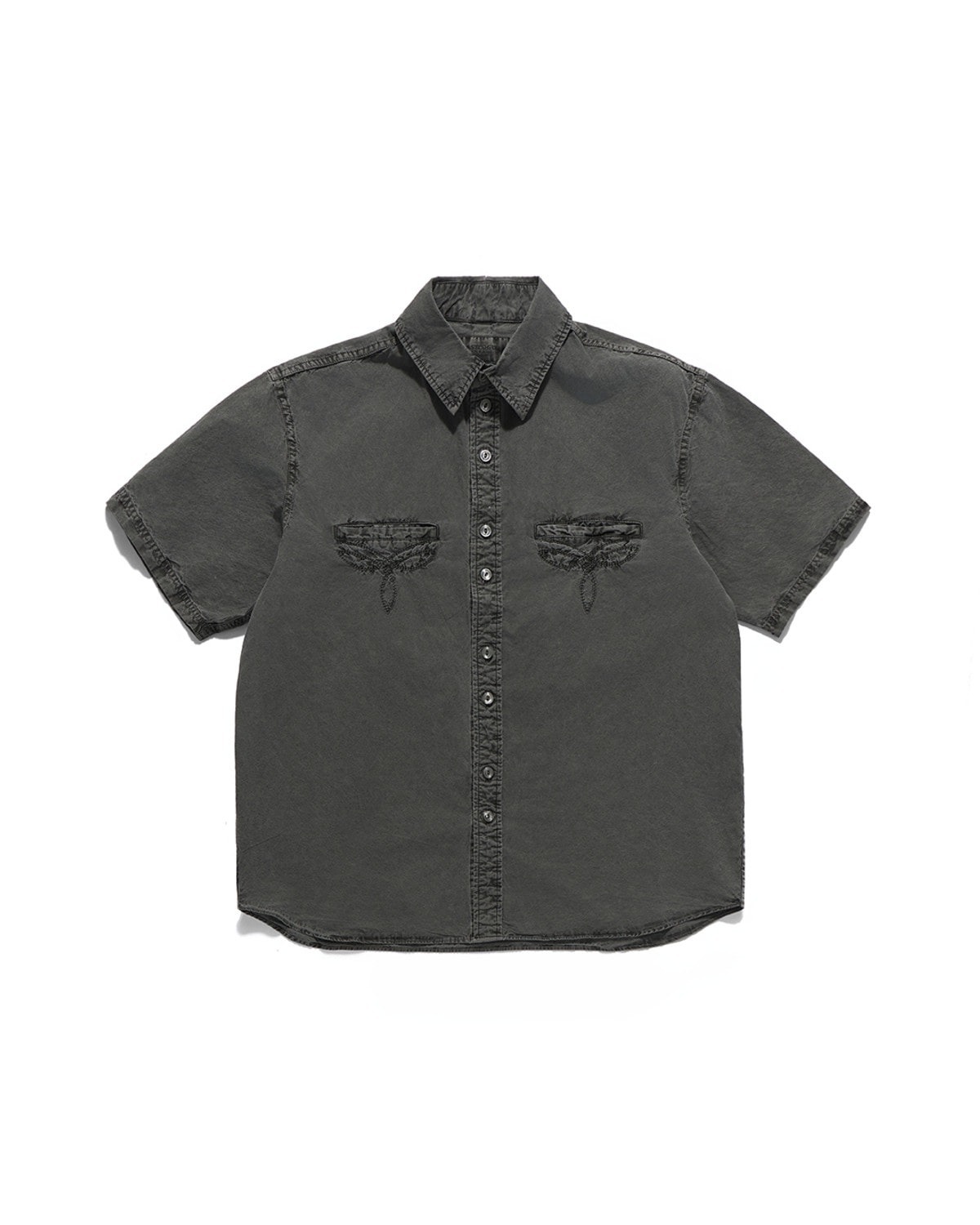 Eastlogue ANTIQUE COUNTRY HALF SHIRTS / PIGMENT BLACK LINEN