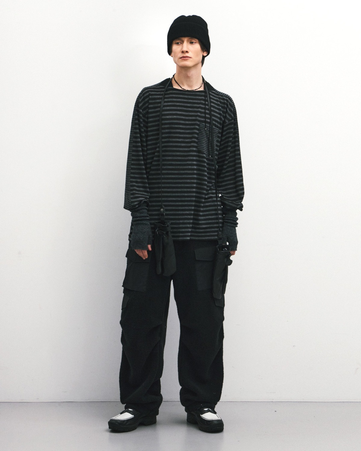 Eastlogue MARINA T-SHIRTS / MIXED CHARCOAL STRIPE