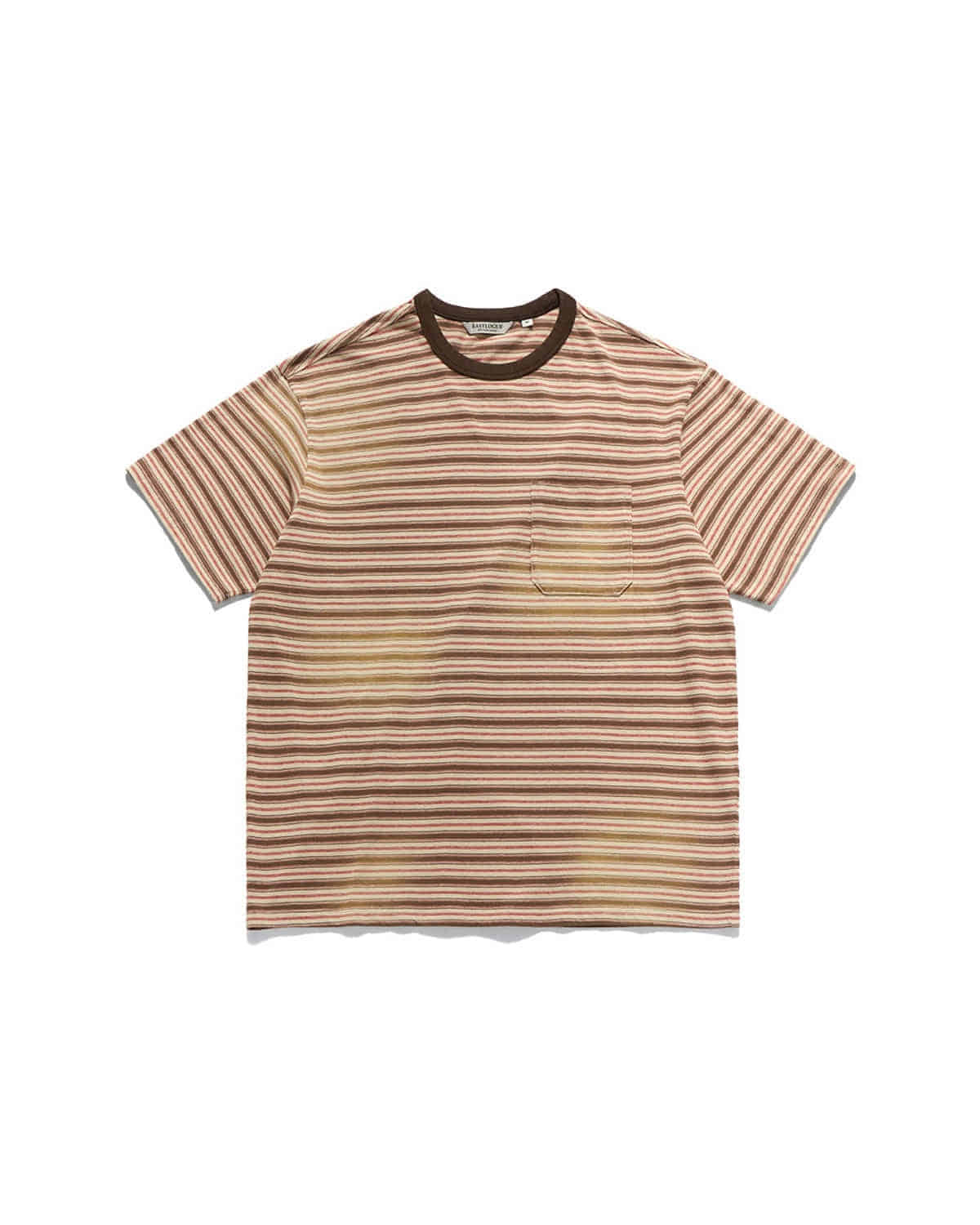 Eastlogue BLEACHED STRIPE T-SHIRTS / BEIGE & RED STRIPE