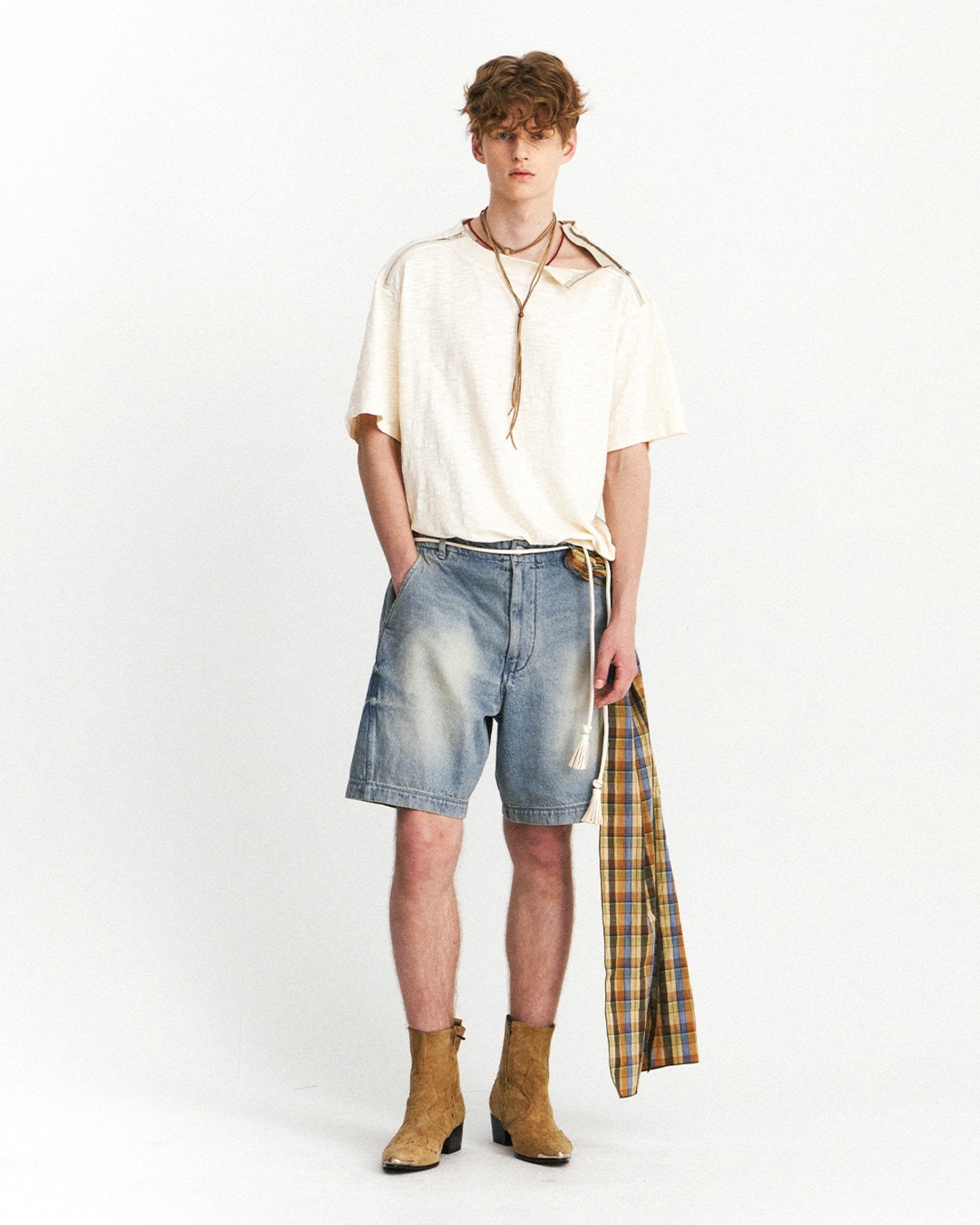 Eastlogue ARMY DOUBLE ZIP T-SHIRTS / IVORY