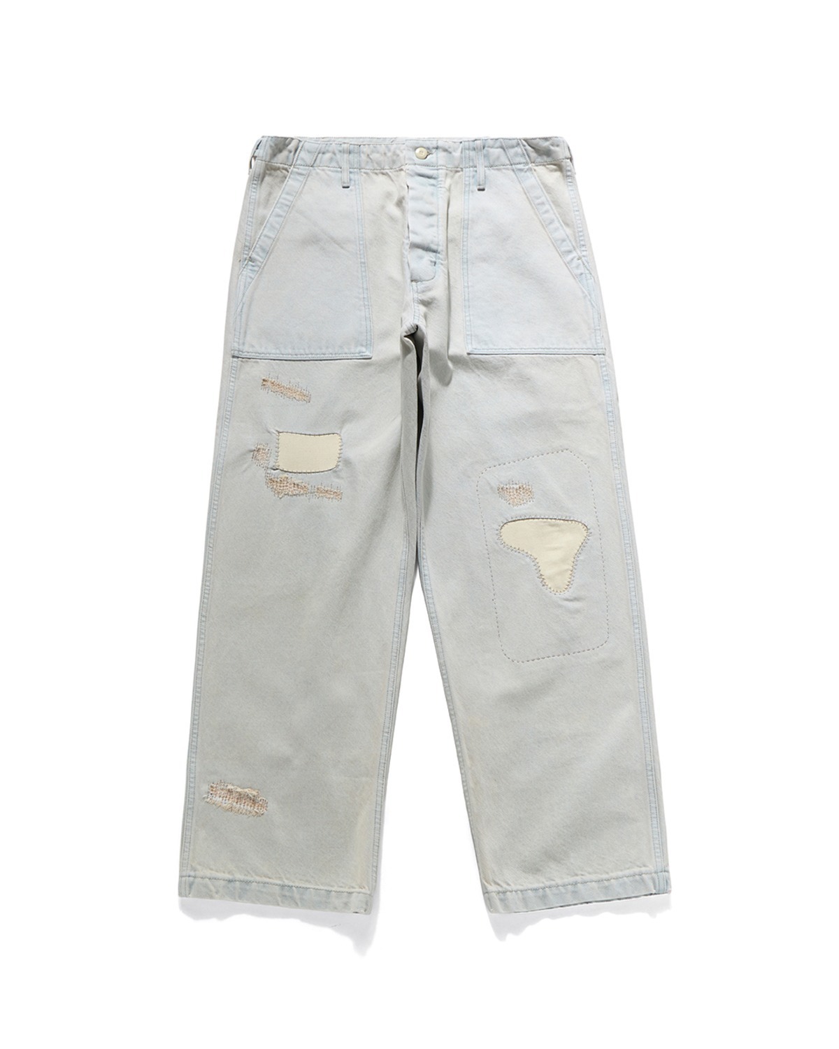 Eastlogue DAMAGED FATIGUE PANTS / BLEACHED INDIGO