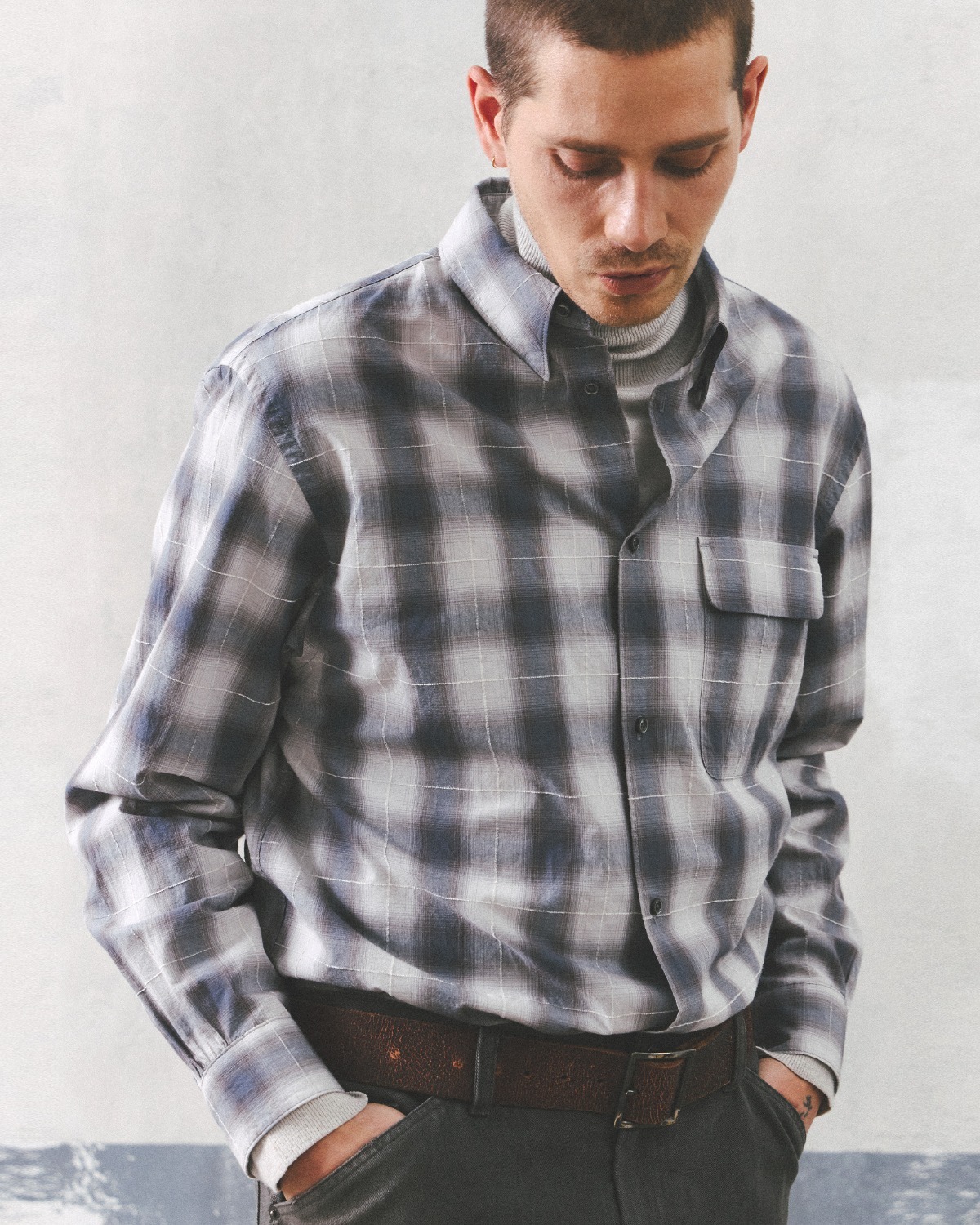 Eastlogue HOLIDAY SHIRTS / L.GREY & BLUE CHECK