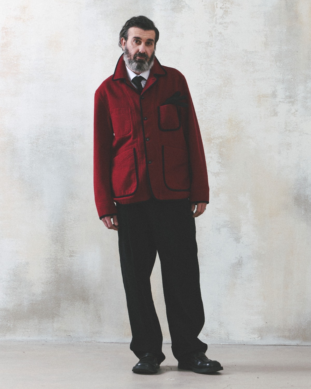 HARBORLINE SWING JACKET / CRIMSON RED WOOL