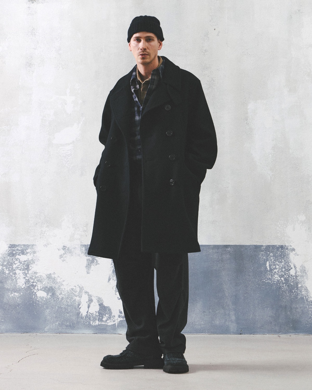 PARACHUTE SHELL EASY PANTS / CHARCOAL WOOL
