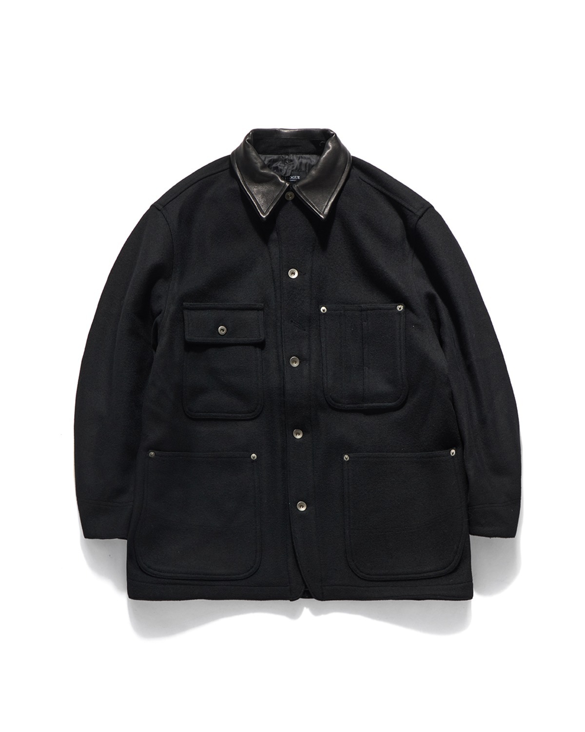 WORKADAY COVERALL WOOL JACKET / BLACK MELTON WOOL
