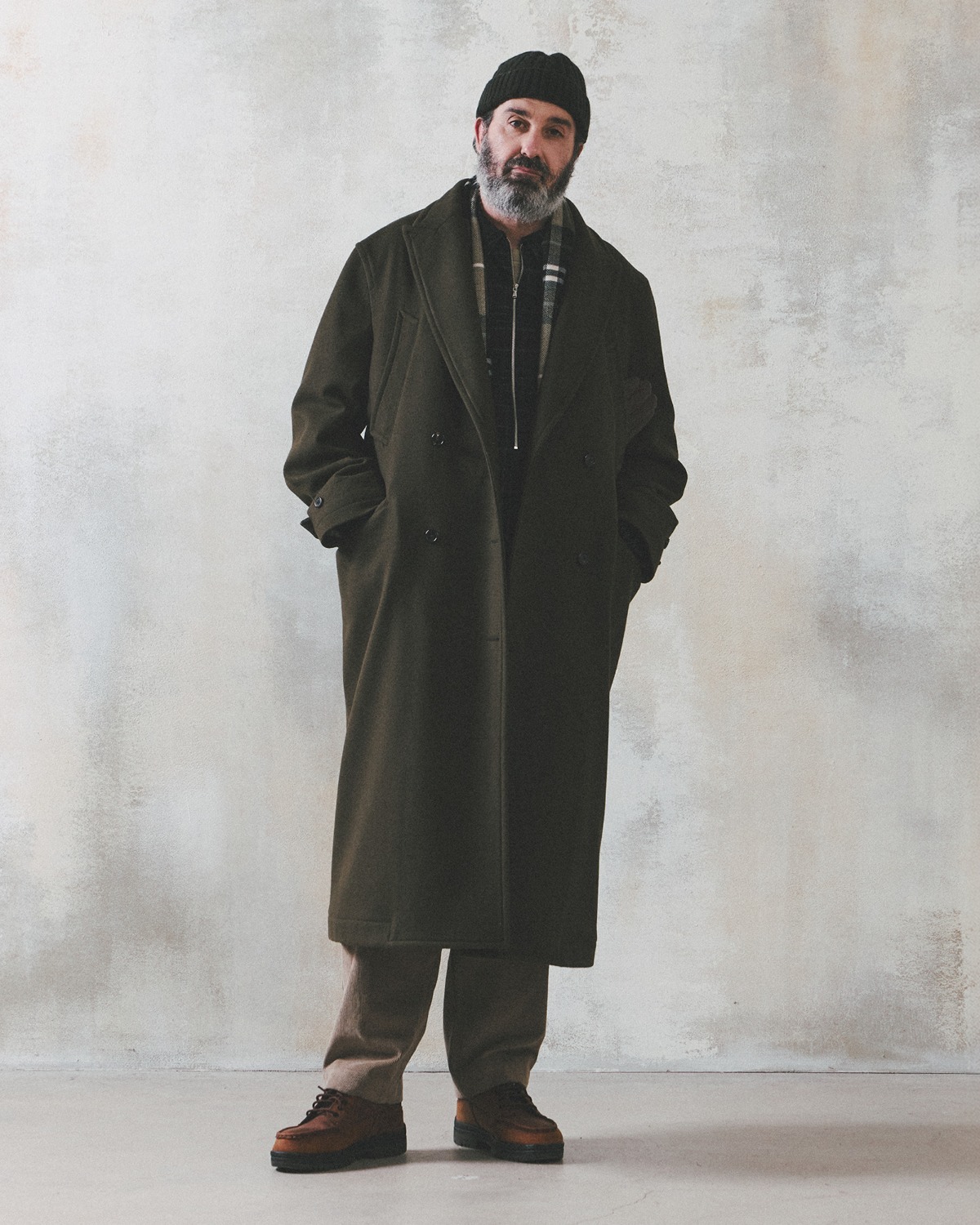 CHESTER FIELD COAT / D.OLIVE WOOL