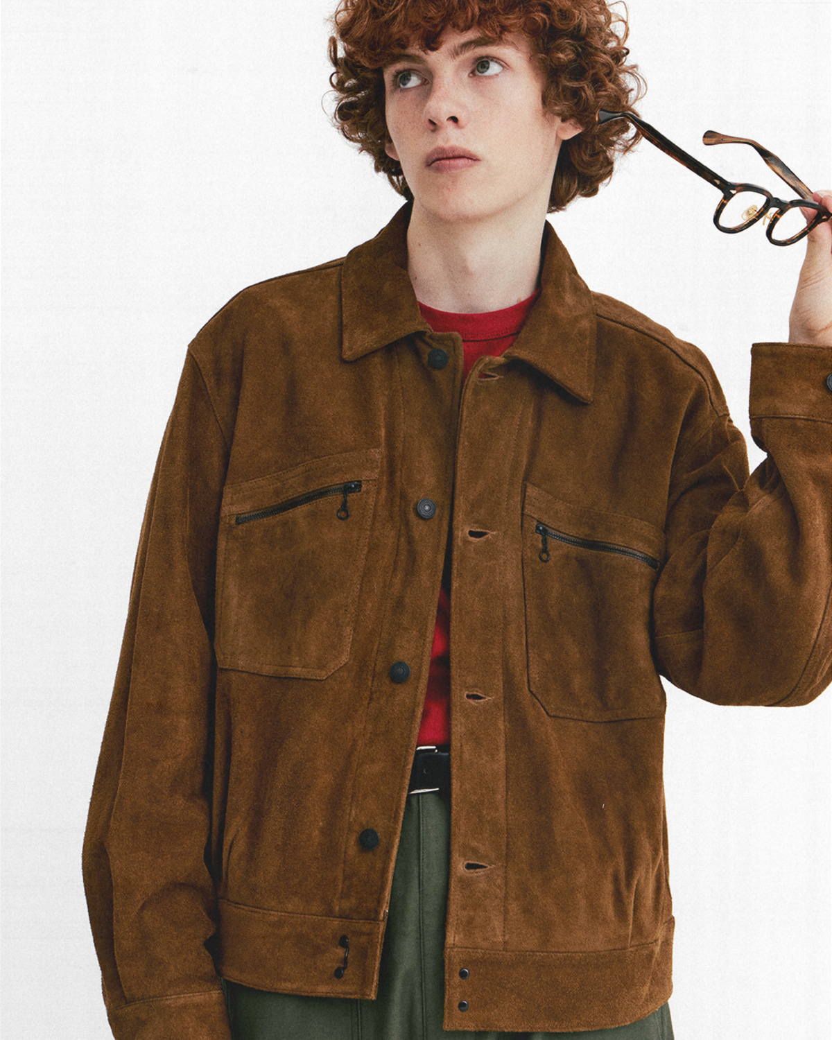 WORKERS BLOUSON LEATHER JACKET / BROWN NUBUCK - EASTLOGUE