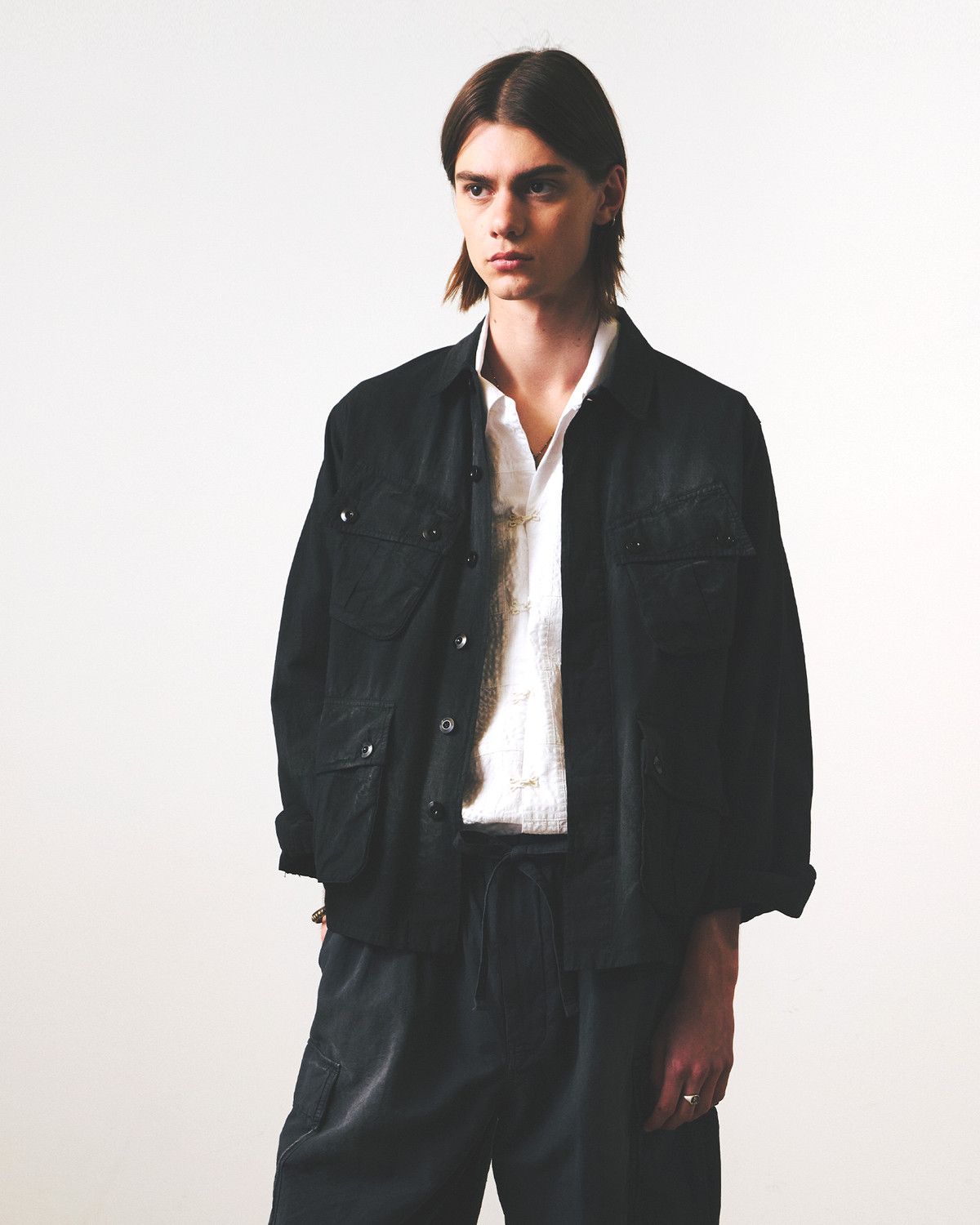 JUNGLE FATIGUE JACKET / VINTAGE BLACK LINEN - EASTLOGUE