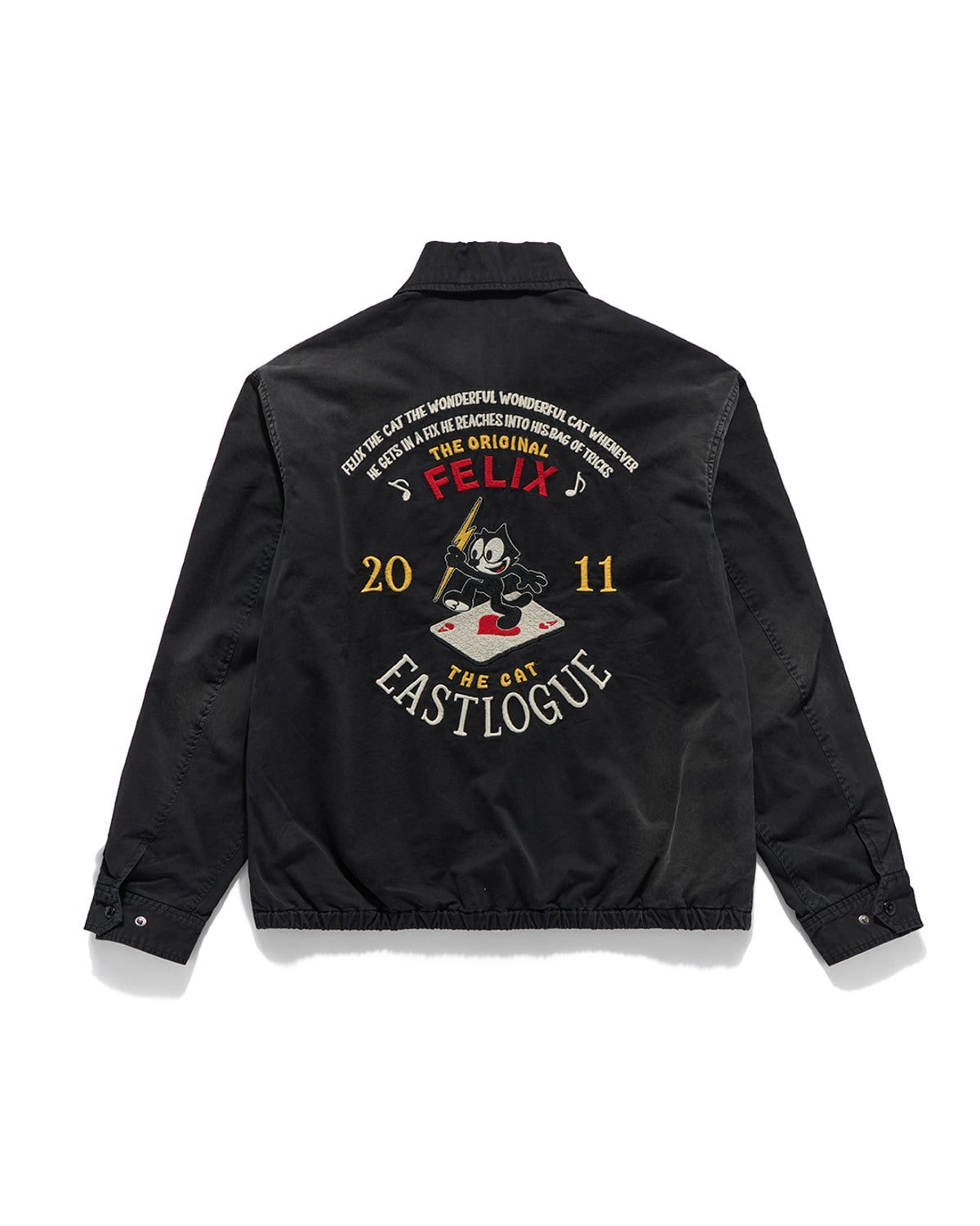 美品 NEIGHBORHOOD Felix the Cat JACKET FELIX MILITARY EMBROIDERY SOUVENIR JACKET / VINTAGE BLACK - EASTLOGUE