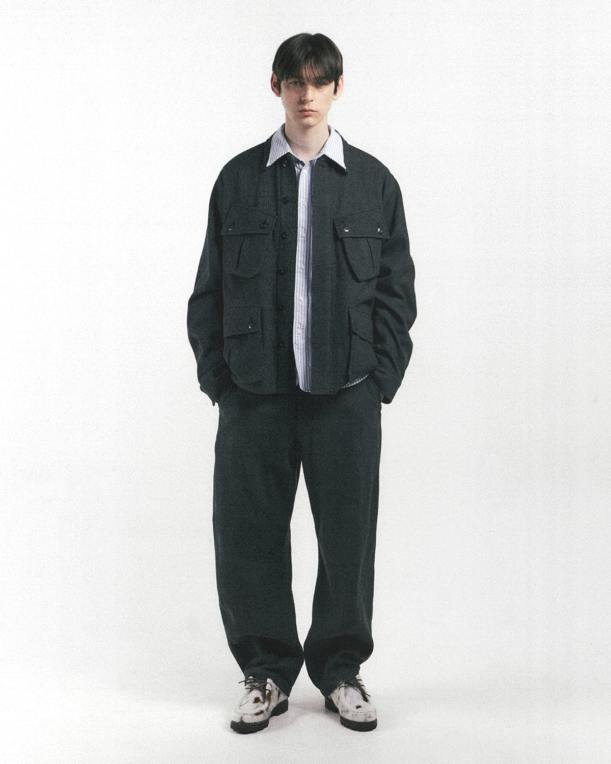 JUNGLE FATIGUE JACKET / BLACK & GREY CHECK - EASTLOGUE