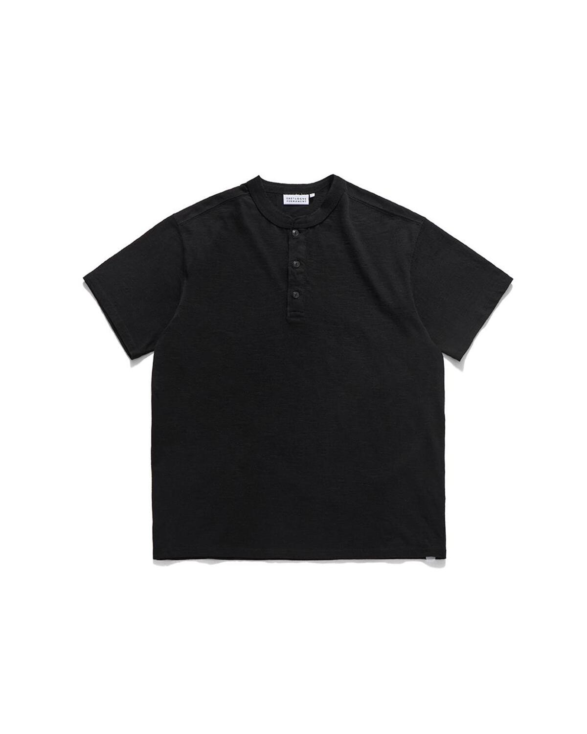 HENLEY NECK T-SHIRTS / BLACK - EASTLOGUE