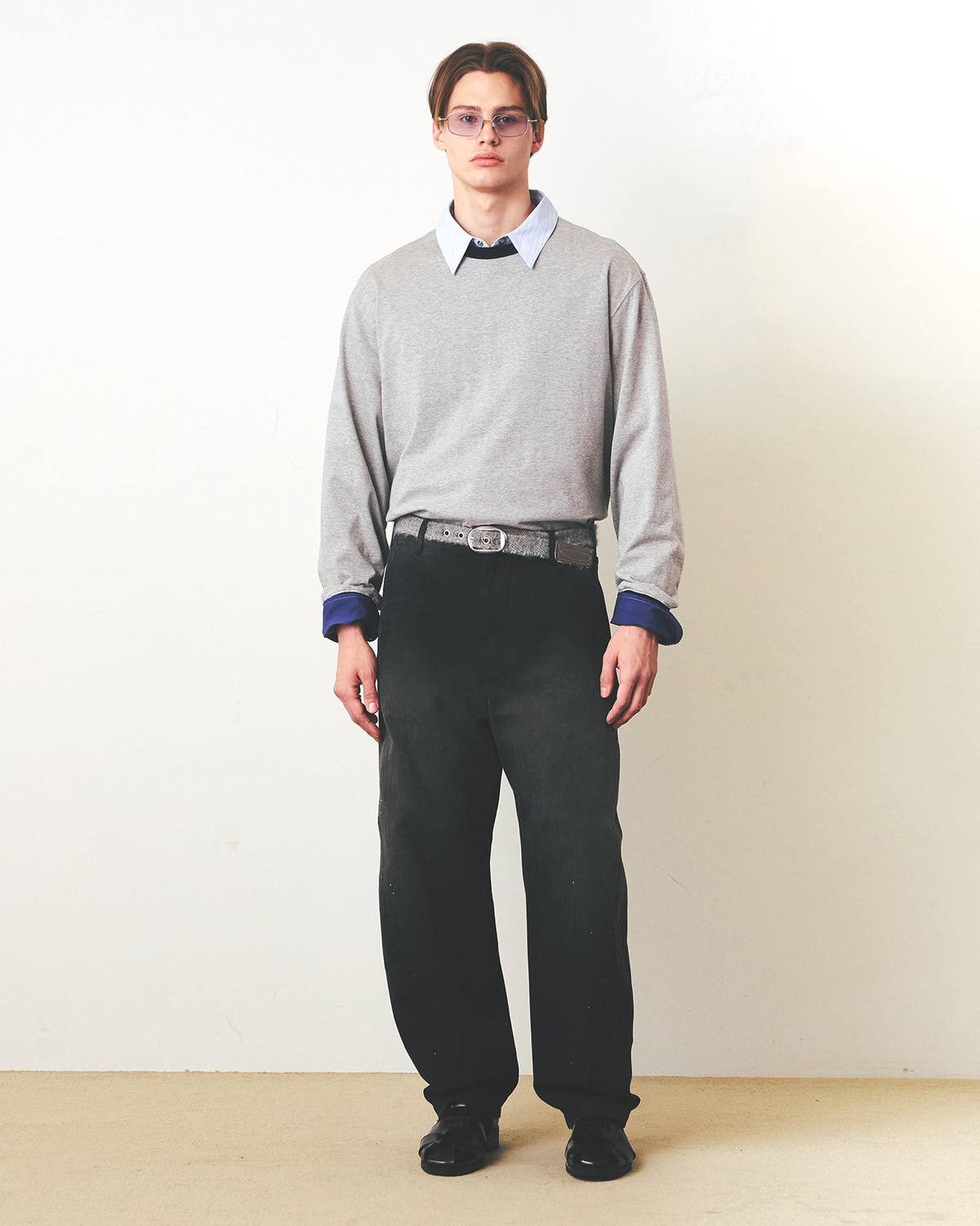 11 RINGER L.S T-SHIRTS / MELANGE GREY & NAVY | EASTLOGUE