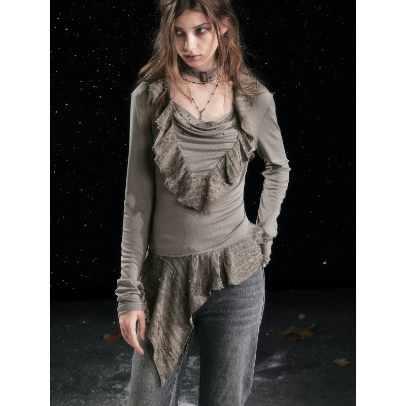 THE SHOPPER | CEST NOUS Lace Trim Knit Top Cest Nous☆Lace Trim 