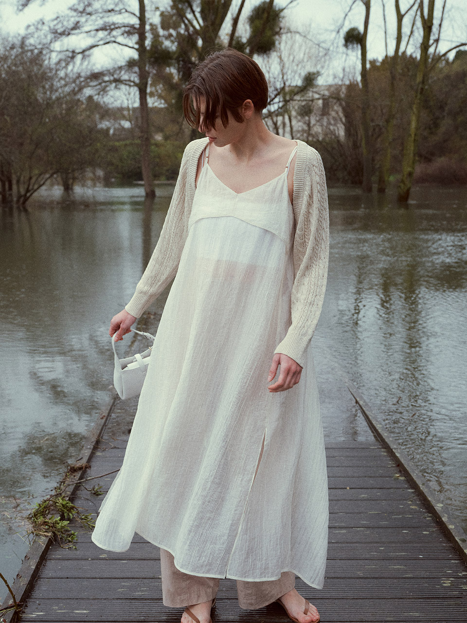 Tencel Sleeveless Wrap Dress SW4MO731-03 - LOEUVRE