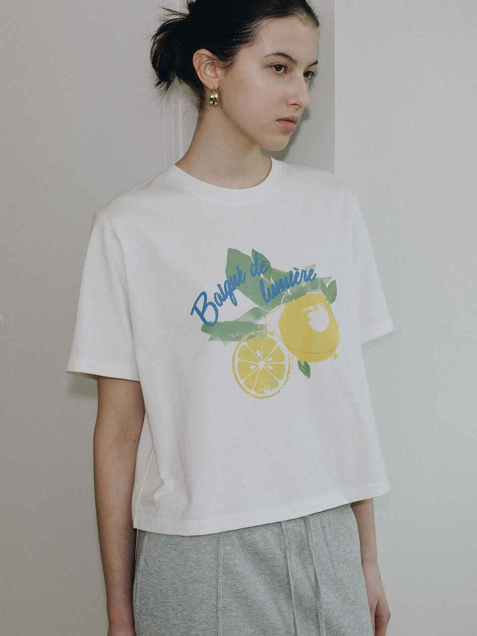 Lemon Graphic Half-Sleeve T-Shirt SW6ME771-01 - LOEUVRE
