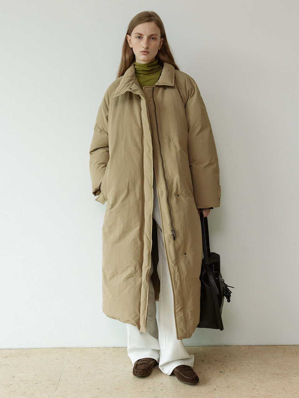 Belted Long Goose Down Coat SD5WH405-96 | LOEUVRE