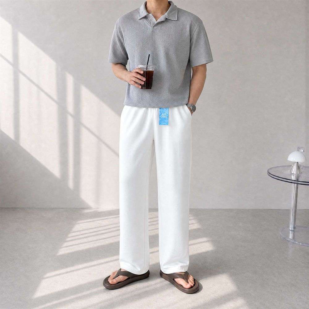 쿠마 린넨냉장고와이드팬츠 1+1