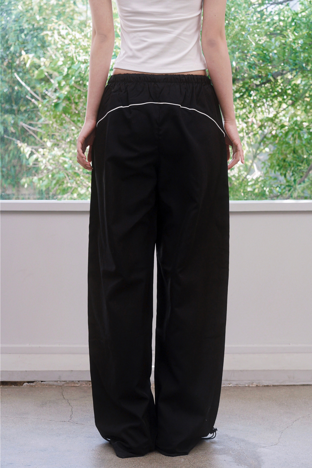 PIPE SIDE LINE TRACK PANTS - 2 COLORS BLACK