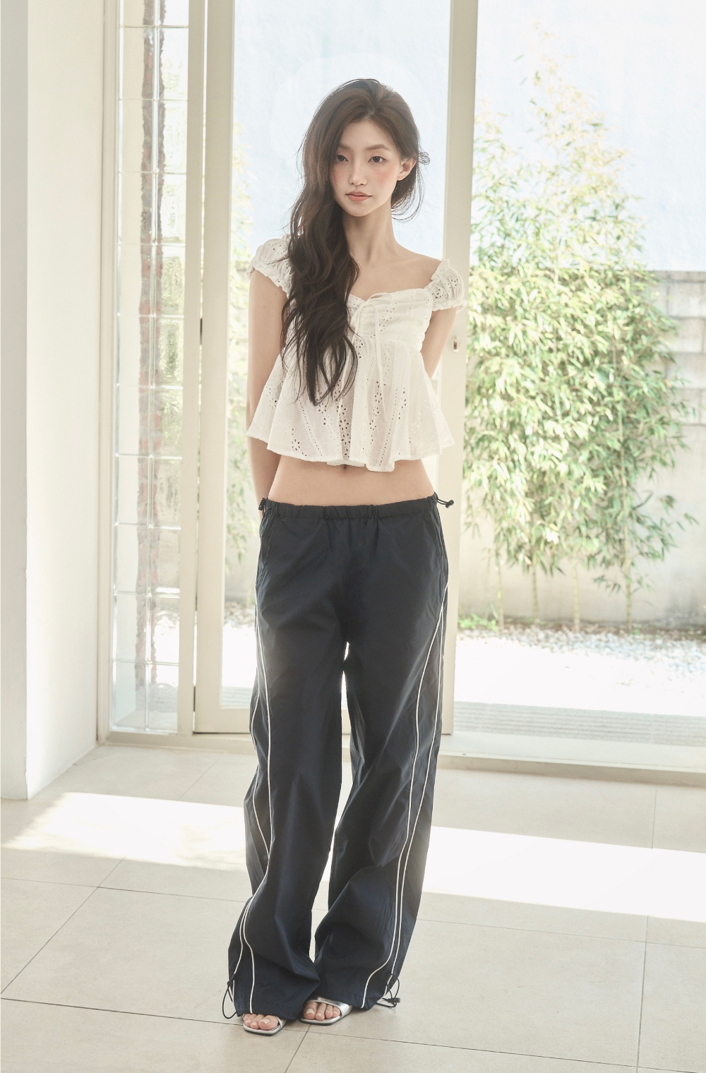 PIPE SIDE LINE TRACK PANTS - 2 COLORS NAVY