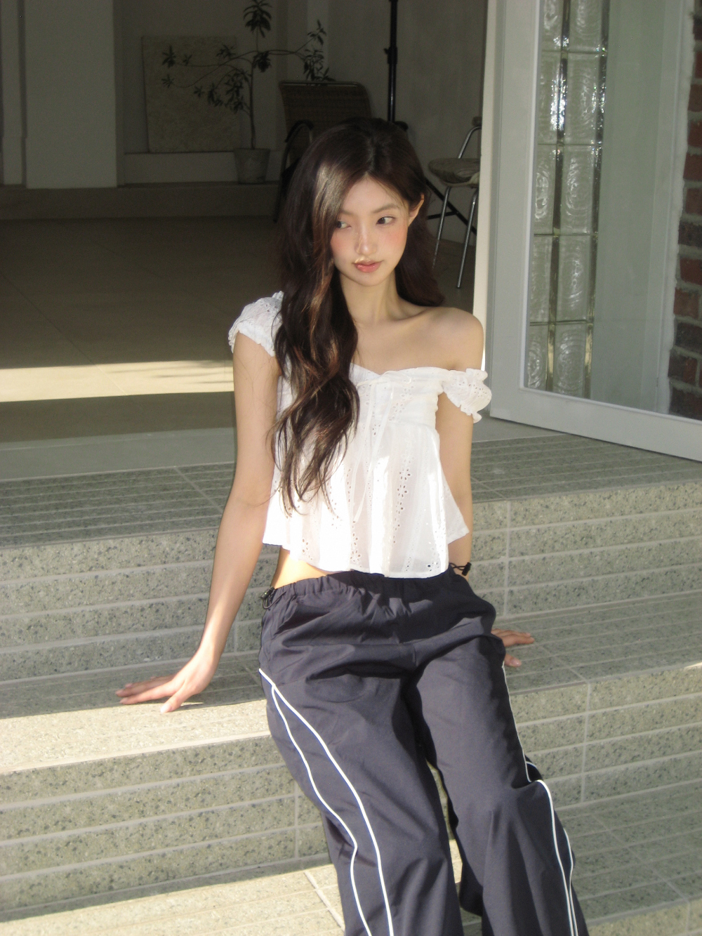 PIPE SIDE LINE TRACK PANTS - 2 COLORS NAVY