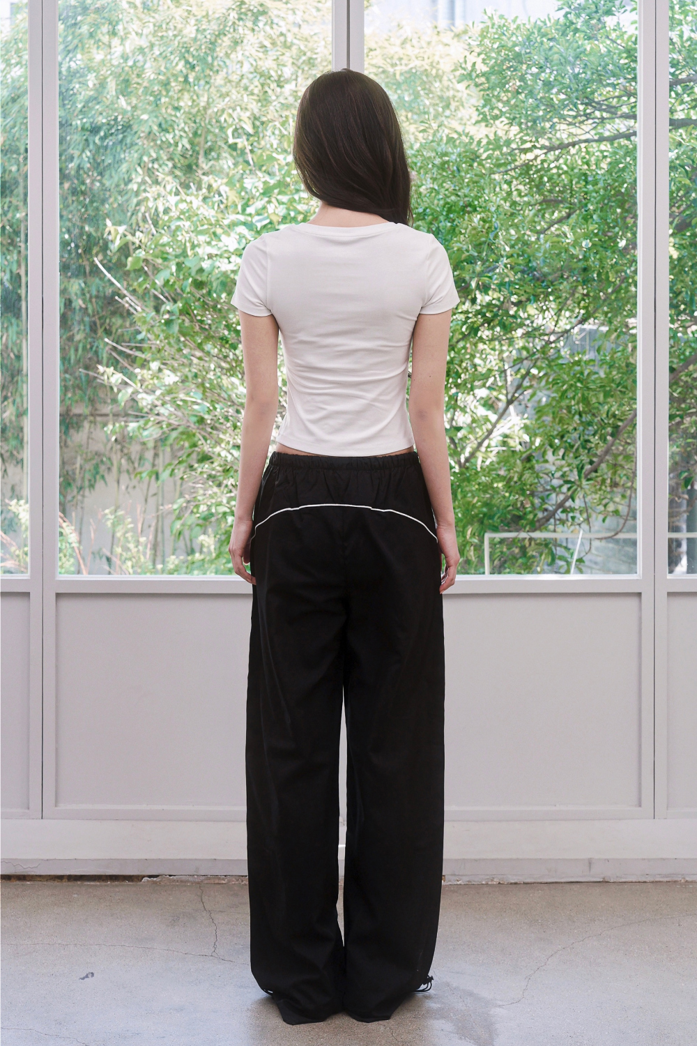 PIPE SIDE LINE TRACK PANTS - 2 COLORS BLACK