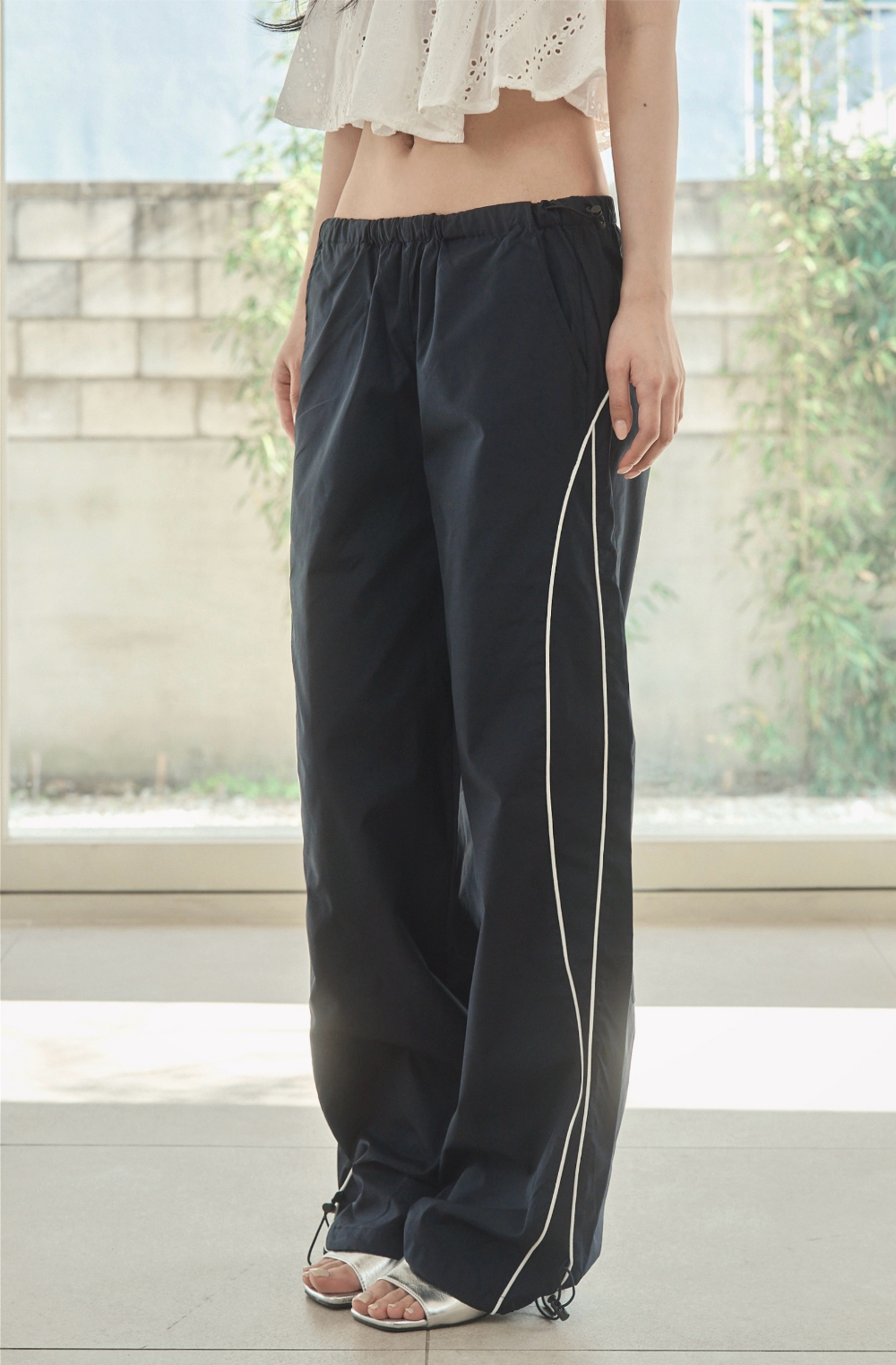 PIPE SIDE LINE TRACK PANTS - 2 COLORS NAVY