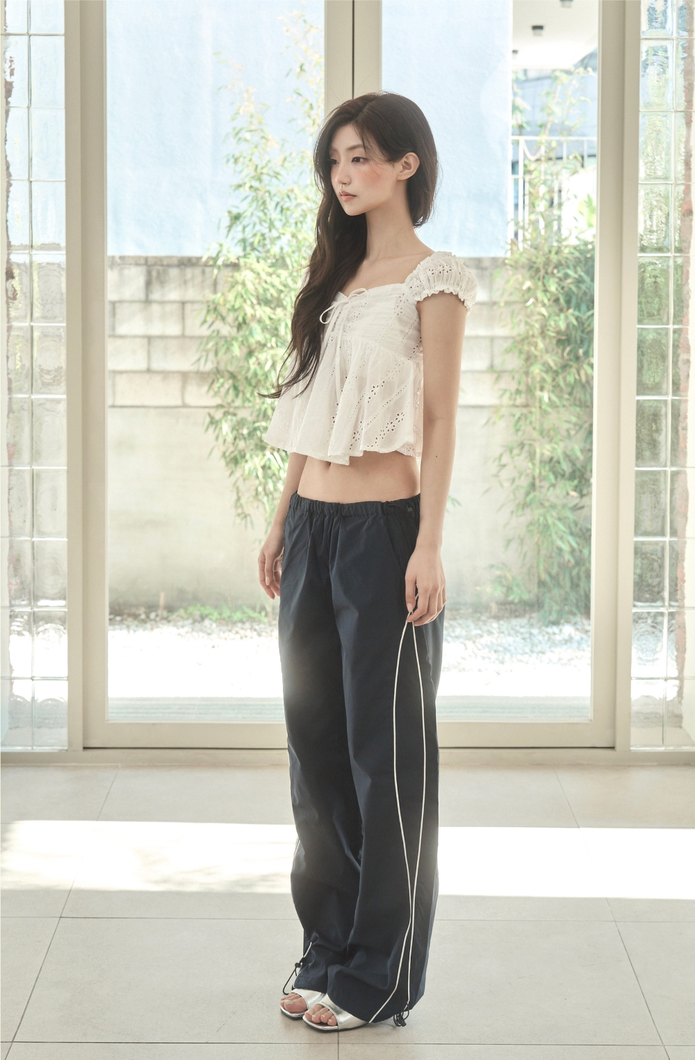 PIPE SIDE LINE TRACK PANTS - 2 COLORS NAVY