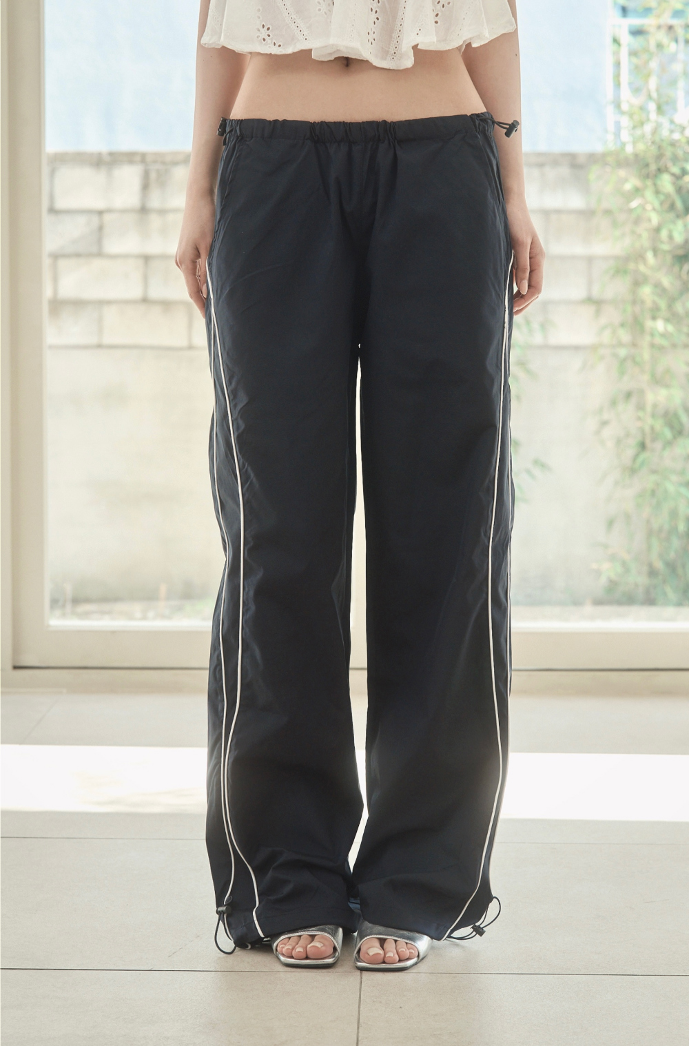 PIPE SIDE LINE TRACK PANTS - 2 COLORS NAVY