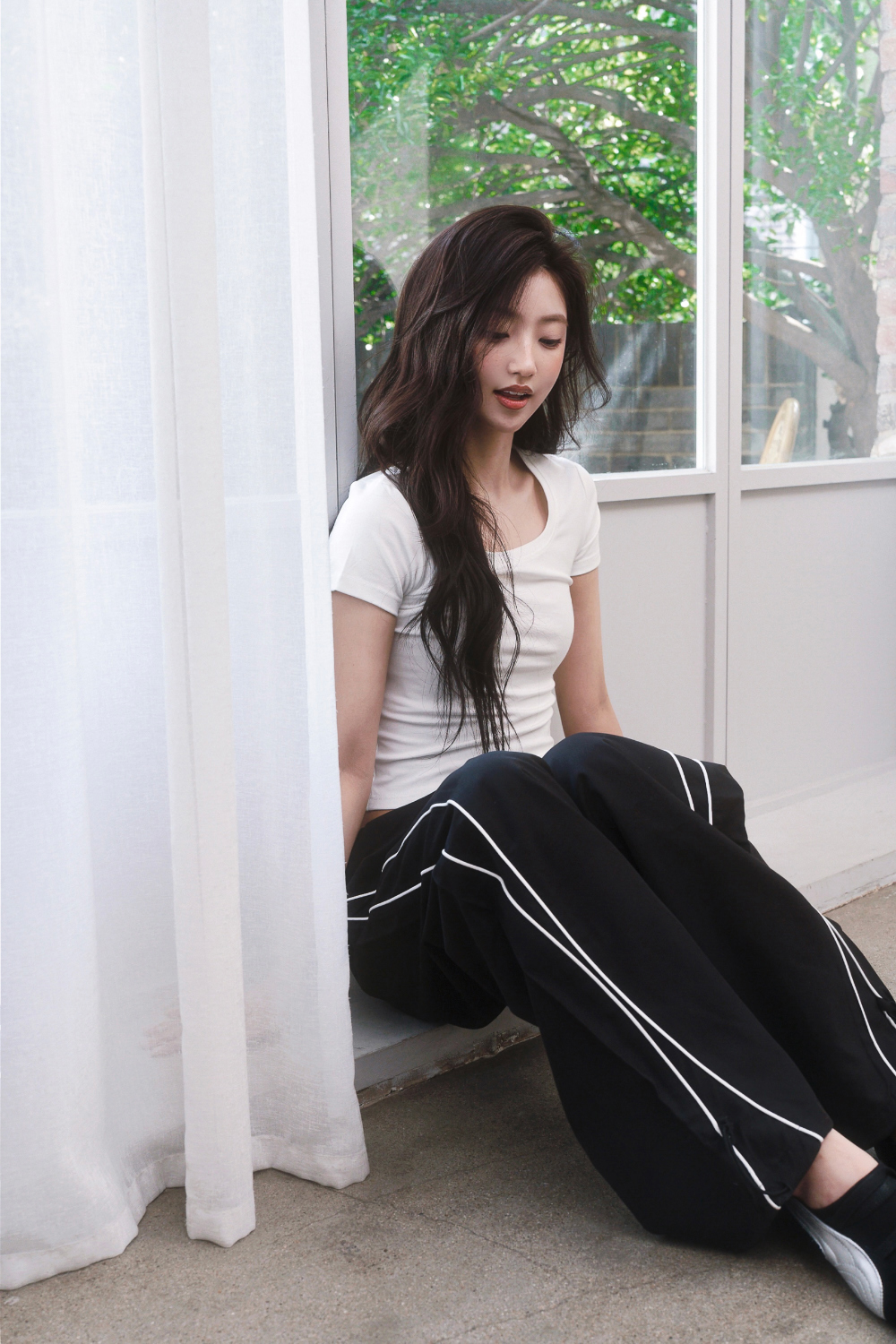 PIPE SIDE LINE TRACK PANTS - 2 COLORS BLACK