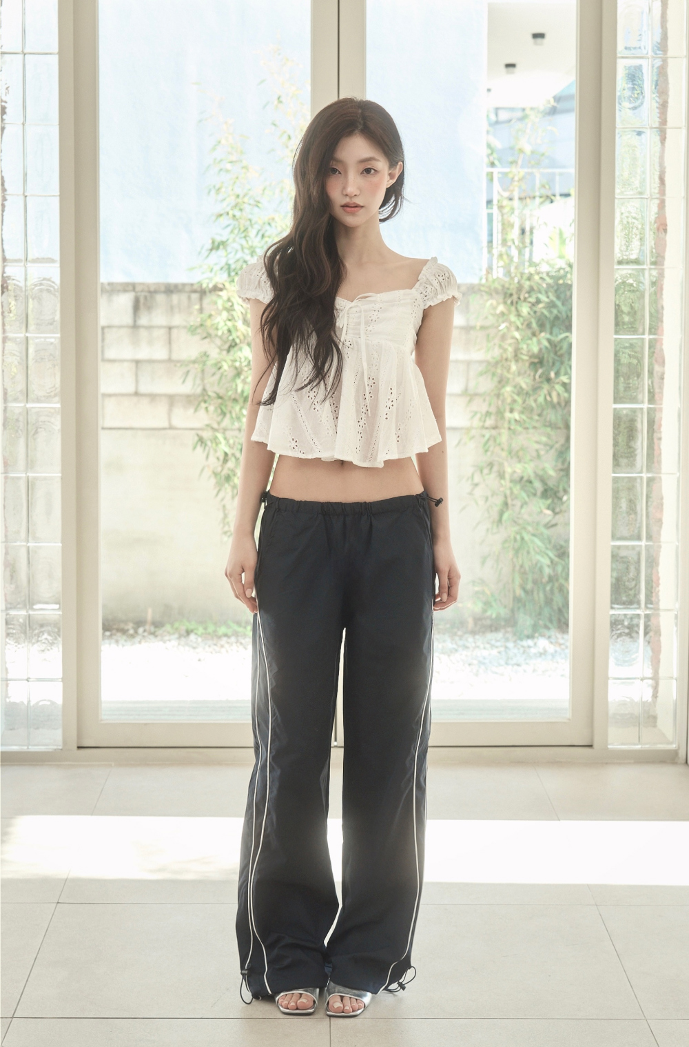 PIPE SIDE LINE TRACK PANTS - 2 COLORS NAVY