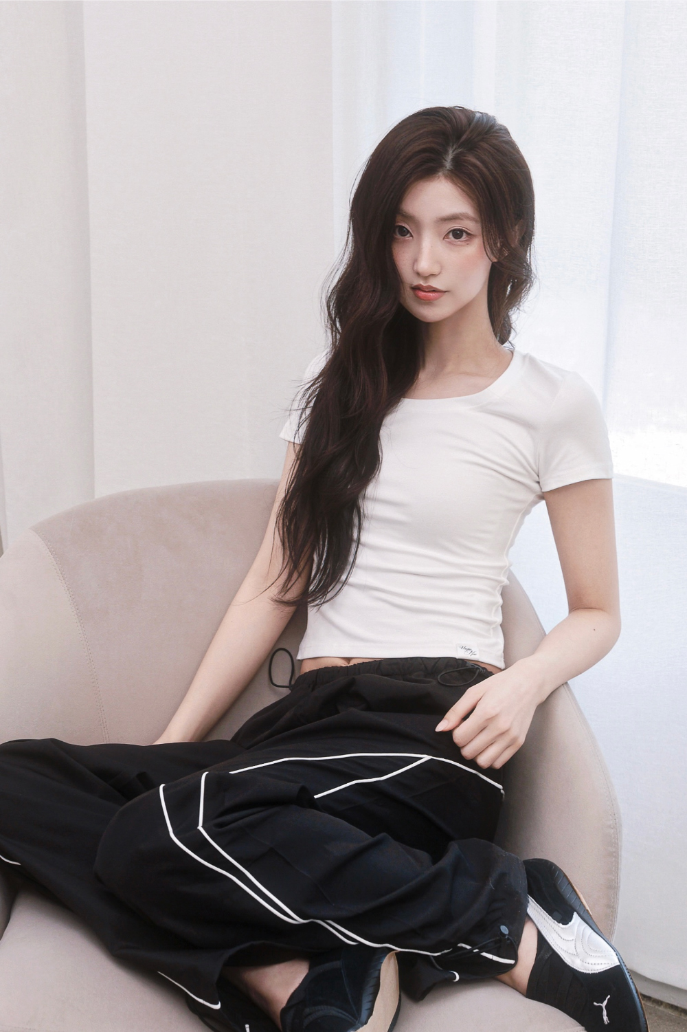 PIPE SIDE LINE TRACK PANTS - 2 COLORS BLACK