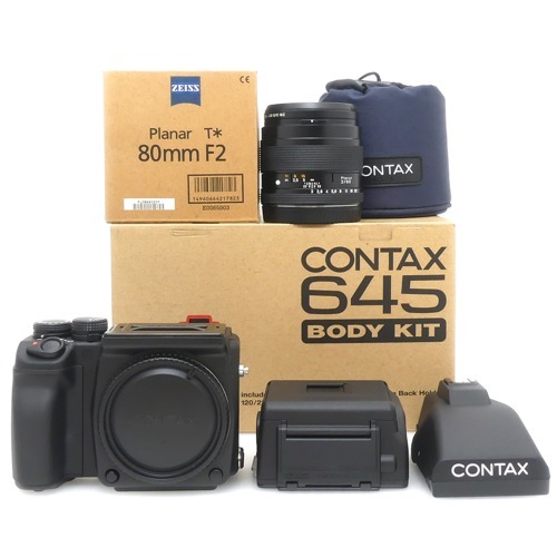 [중고] 콘탁스 CONTAX 645 Kit 박스품 - CONTAX 645 Planar 80mm F2 T* , 콘탁스 필터 , 스트랩포함 (S) - 예약 -