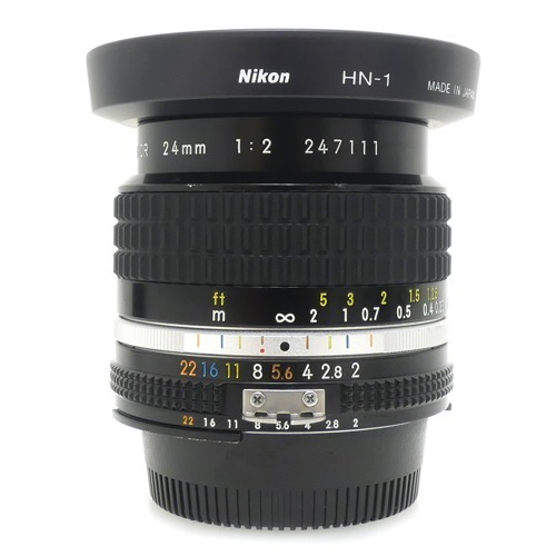 [중고] 니콘 Nikon MF NIKKOR 24mm F2 + 니콘 HN-1 후드포함 (A+)