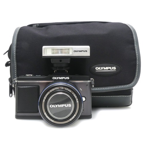 [중고] 올림푸스 OLYMPUS PEN E-P2 BODY + 올림푸스 DIGITAL 14-42mm F3.5-5.6 ED + 올림푸스 FL-14 플래시 + 배터리 2개 , 메모리카드 , 부속포함 (A+)