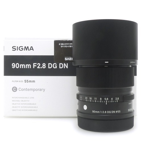 [중고] 시그마 SIGMA 90mm F2.8 DG DN | Contemporary 세기P&amp;C정품 , 박스품 For Leica SL / Lumix S /Sigma FP - L 마운트 (S)