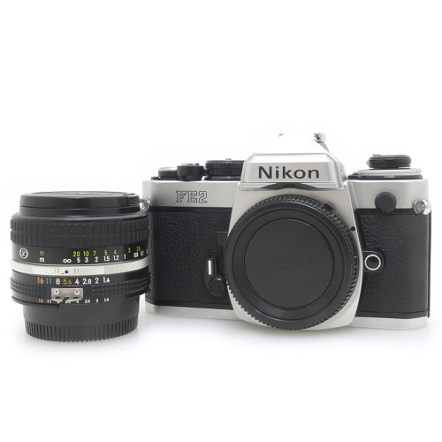 [중고] 니콘 Nikon FE2 BODY [ Sliver ] + 니콘 Nikon MF NIKKOR 50mm F1.4 (A+)