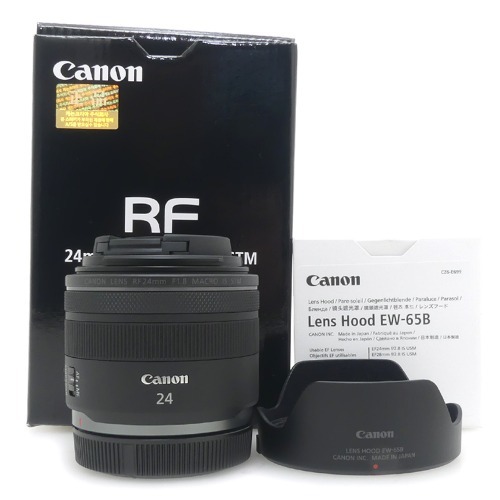 [중고] 캐논 Canon RF 24mm F1.8 MACRO IS STM 정품 , 박스품 + 캐논 EW-65B 후드 ,박스품 - 무상서비스 기간 2025년 8월 28일 (S)