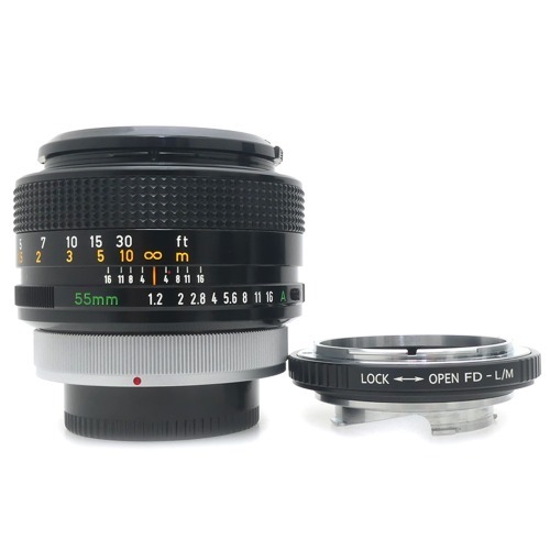 [중고-위탁판매] 캐논 Canon FD 55mm F1.2 S.S.C + K&amp;F Concept FD-L/M 렌즈변환 어댑터 [ 캐논 FD 렌즈 → 라이카 M 바디 ] (A+)