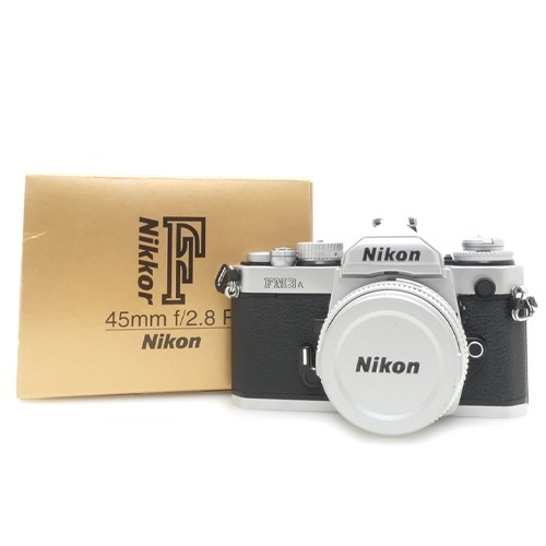 [중고] 니콘 Nikon FM3A BODY [ Silver ] + 니콘 Nikon MF NIKKOR 45mm F2.8 P [ Silver Pancake MF Lens ] 박스품 (A+)