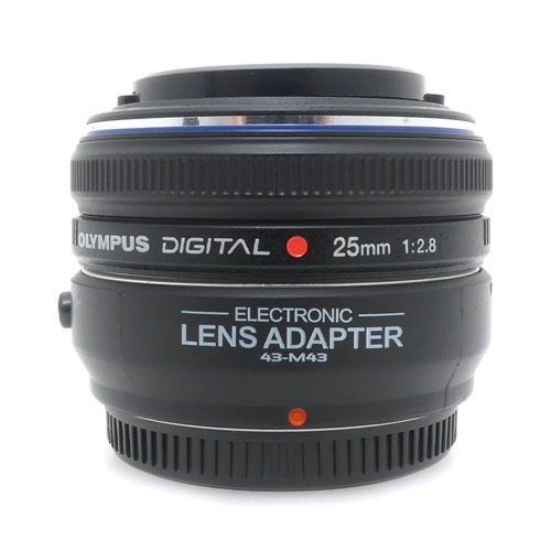 [중고] 올림푸스 OLYMPUS ZUIKO DIGITAL 25mm F2.8 Pancake Lens - Four Thirds 포서드마운트 + ELECTRONIC LENS ADAPTER 43-M43  (A+)