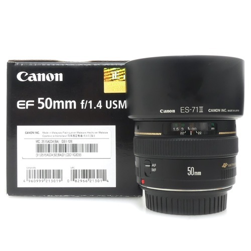 [중고] 캐논 Canon EF 50mm F1.4 USM 정품 , 박스품 + 캐논 58mm UV필터 , ES-71 II 후드포함 (S)