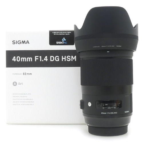 [중고] 시그마 아트 SIGMA A Art 40mm F1.4 DG HSM 정품 , 박스품 For 캐논 EF 마운트 (A+)
